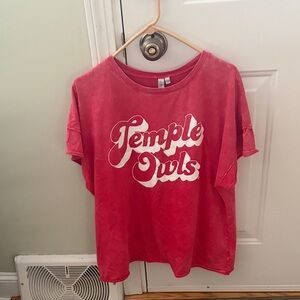 Temple Owls Women's Red Short Sleeve Tee